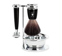 MÜHLE Intro 4-Piece Black Fibre/Safety Razor Shaving Set (Black - Rytmo)