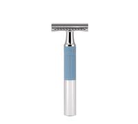 MÜHLE NEO safety razor - a beginner-friendly wet shaving razor - metal with rubber grip - glacier blue