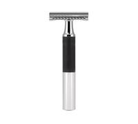 MÜHLE NEO Safety Razor, Rubber Grip Handle in black, Closed Comb, Chrome