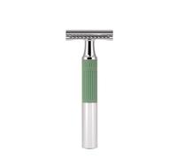 MÜHLE NEO Safety Razor, Rubber Grip Handle sage green, Closed Comb, Chrome