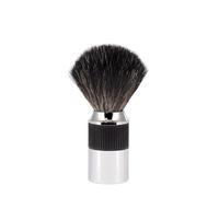 MÜHLE NEO shaving brush | Vegan Shave Brush for Shaving soaps and creams | sustainable eco-friendly and reusable | exfoliating shaving brush | chrome with black silicone grip handle