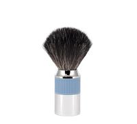 MÜHLE NEO shaving brush | Vegan Shave Brush for Shaving soaps and creams | sustainable eco-friendly and reusable |exfoliating shaving brush | chrome with glacier blue silicone grip handle