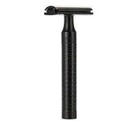 MÜHLE Rocca Safety Razor, Handle in black Stainless Steel, Closed Comb | Safety Razor with metal accents, in lassic Double Edge Blade, premium, durable, for beard, face and body