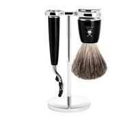 MÜHLE RYTMO Black 3-piece Pure Badger / Mach3 Shaving Set (S81M226M3)