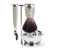 MÜHLE Rytmo Melange Grey Silvertip Fibre 4-piece Fusion Shaving Set