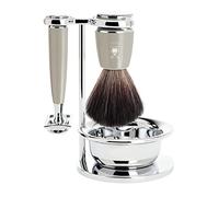 MÜHLE Rytmo Melange Grey Silvertip Fibre 4-piece Safety Razor Shaving Set