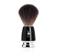 MÜHLE Rytmo shaving brush - shaving brush made from black fibre - handle made from black premium resin with metal accents - vegan