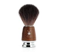 MÜHLE Rytmo shaving brush - shaving brush made from black fibre - handle made from fine ash wood with metal accents - vegan