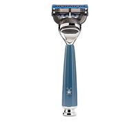 MÜHLE Rytmo System Razor - compatible with Gillette blades, elegant premium resin handle, chrome-plated metal accents, petrol