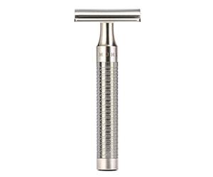 MÜHLE Safety Razor - Rocca Series - Matt silver stainless steel - Closed blade edge