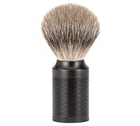 MÜHLE Rocca Jet Black Stainless Steel Silvertip Badger Shaving Brush (091M96JET)