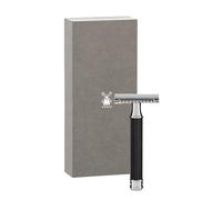MÜHLE Traditional R 89 Safety Razor, Closed Comb, chrome-plated metal | chrome-plated metal black, in lassic Double Edge Blade, premium and durable, for beard, face and body