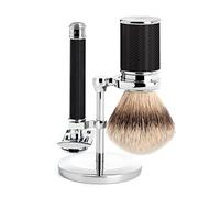 MÜHLE 3-Piece Traditional Silvertip Badger Shaving Set, Black