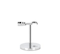 MÜHLE Universal safety razor and shaving brush stand | for double edge safety razors and shaving brushes | sustainable eco-friendly and reusable | chrome