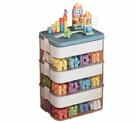 MueJah Storage Organizer for Lego, 3 Tier Stackable Storage Bin Transparent Building Bricks Puzzle Craft Plastic Container Organizing Sorter, Green