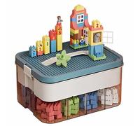 MueJah Storage Organizer for Lego, Storage Bin Transparent Building Bricks Puzzle Craft Plastic Container Organizing Sorter, Green
