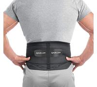 Mueller 255 Lumbar Support Back Brace with Removable Pad, Black, Regular (28"-50" Waist)