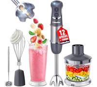 Mueller Austria Hand Blender, Smart Stick 800W, 12 Speed and Turbo Mode, 3-in-1, Titanium Steel Blades, Comfygrip Handle.
