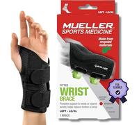 MUELLER Fitted Wrist Brace for Left Hand, Large/X-Large, Black