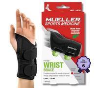 MUELLER Fitted Wrist Brace for Left Hand, Large/X-Large, Black