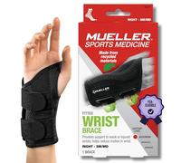 MUELLER Fitted Wrist Brace for Right Hand, Small/Medium, Black