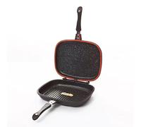 Müller Kitchen MK-3001 Double Frying Pan, German Marble Granite Non-Stick Die-Cast Aluminium, PFOA Free, Scratch Resistance, 32 cm, Black