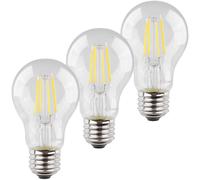 Müller-Licht Set of 3 Retro LED Bulb Shape Replaces 40 W, Glass, E27, 4 W, Silver, 6 x 6 x 10.6 cm, 3 Units