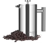 Mueller MuellerLiving French Press Coffee Maker 20oz, Stainless Steel French Press Coffee, 4 Filter Heat Resistant Double Insulated, Rust-Free, Food Grade, Dishwasher Safe Coffee Pot Visit the Store