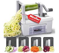 Mueller Pro Multi-Blade Spiralizer Vegetable Slicer Zester Chopper Dicer, ProQuality, Only Model to Make Round Veggie Pasta, Not Flat Julienne Noodles