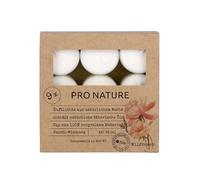 Müller PRO Nature Scented Tealights Candles - Pack of 9 White Tea Lights in Clear Cup, Scent: Wild Rose - 38 x 24 mm - 6 Hours Long Burning - Natural Rapeseed Oil Wax - Made in Germany