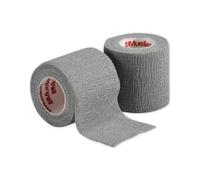 Mueller TapeWrap Premium Cohesive Sports Tape - Grey - 5cm x 5.4m Roll - Self Adhering Support Tape for Pads, Bandages & Cold Packs - Breathable Lightweight Athletic Wrap - Stronger Than Prewrap