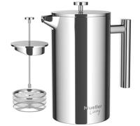 MuellerLiving French Press Coffee Maker 34oz, Stainless Steel