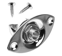 MUELODSIC 1 Set Guitar Jack Plates for Electric Bass and Guitar Input Socket Plate Easy Installation Chrome Finish for Tone and Professional Performance