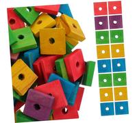 MUELODSIC 100 Pcs Mixed Color Parrot Wooden Chip for Birds Dental Care Teeth Grinding Pet Biting Plaything DIY Skill Development