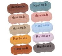 MUELODSIC 100 Pcs PU Leather Sewing Labels Embossed Handmade Tags for DIY Crafts Bags Clothes Shoes Decoration Accessories