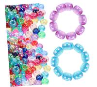 MUELODSIC 1000pcs Acrylic Beads for Necklace and Bracelet Making Large Colorful Spacer Beads for DIY Jewelry Crafts Smooth Surface Charms for Adults
