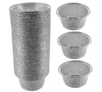 MUELODSIC 100Pcs Aluminum Foil Baking Cups for Cupcakes Muffins Desserts Recyclable Foil Cupcake Liners with Quick Heat Conductivity Compact for Party Baking and Pudding Containers