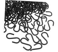 MUELODSIC 100pcs Black Iron s Shaped Hooks Heavy Duty Hanging Rack Closet Clothes Hanger Multipurpose Utility Hooks for Kitchen Bathroom Door Storage Organization