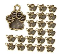 MUELODSIC 100pcs Dog Paw Charm Pendants for Diy Jewelry Making Zinc Alloy Cute Animal Paw Design for Bracelets and Necklaces Cartoon Style Accessories for Crafting and Personalization