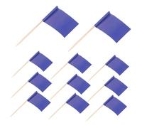MUELODSIC 100pcs Label Sticks for Cheese Blank Toothpick Flag Cheese Markers Food Labels Signs Food Name Tags Board Toothpick for Charcuterie Board Blue