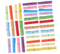 MUELODSIC 100Pcs Mini Colored Paper Scrolls with Rings for Wish Bottles Decorative Thick Message Letter Paper for DIY Wishing Jars Romantic Quotes and Love Notes Craft Supplies