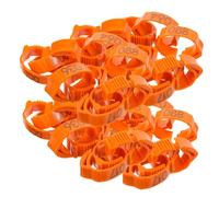 MUELODSIC 100pcs Orange Plastic Chicken Leg Bands with Numbered Tags Poultry Foot Rings for Chicken, Ducks, Geese - Farm Identification Supplies for Poultry Management