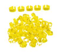 MUELODSIC 100pcs Plastic Pigeon Leg Bands Numbered Open Clip-on Bird Foot Rings Poultry Identification Markers Large Size Yellow for Farm Chickens Pigeons Roosters