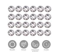 MUELODSIC 100pcs Round Crystal Beads Sterling Silver Plated Brass DIY Charms for Jewelry Making and Shiny Beads Crafts for Bracelets Earrings