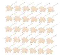 MUELODSIC 100pcs Unfinished Wooden Maple Leaf Cutouts with Hanging Natural Wood Texture DIY Craft Slices for Autumn Fall Festival Decorations Rustic Pendant Tags for Thanksgiving Home Decor