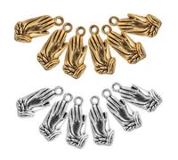 MUELODSIC 100PCS Vintage Praying Hands Charms Alloy Pendants for DIY Jewelry Making Religious Craft Supplies for Bracelets Necklaces Earrings Gold Silver