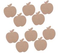 MUELODSIC 10pcs Apple Shaped Wooden Cutouts DIY Craft Ornaments Unfinished Natural Wood Table Signs for Halloween Home Office Decoration and Hand Painting