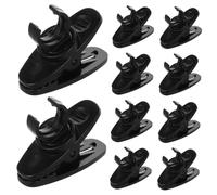 MUELODSIC 10pcs Black 8mm Lavalier Mic Clips, Abs Plastic Lapel Microphone Tie Clips with 8.5mm Diameter, Compatible for Recording, Video, and Interview Use