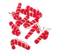 MUELODSIC 10pcs Candy Cane Hanging Decorations DIY Candy Canes Felted Wool Ornaments Felt Ornaments Felt Xmas Red White for Christmas Tree