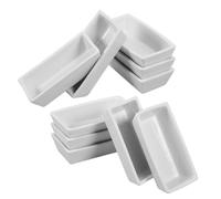 MUELODSIC 10pcs Ceramic Laboratory Burning Dishes High Temperature Resistant Crucibles Scientific Weighing Boats for Experimental Chemical Use
